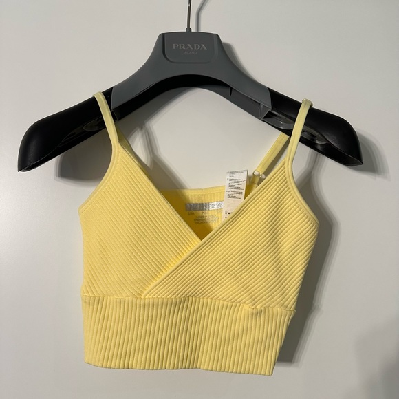 Yellow Ribbed Crop Top - Picture 1 of 5